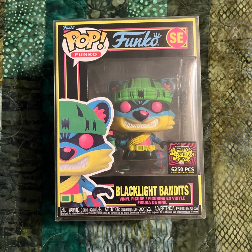 Funko Pop Blacklight Bandits SE. 2022 Limited Edition limited to 6250 pieces.